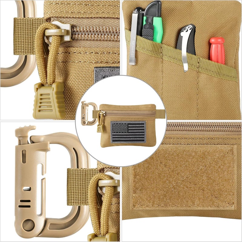 FRTKK 2 Pack Tactical Compact EDC Pouches Military Molle Utility Pouch Accessories Organizer Pouch Coin Purse Keychain Pocket Credit Card Holder Waist Pack - Image 5